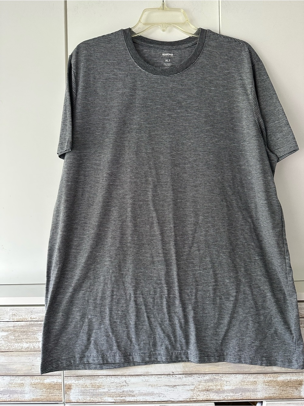 🩶 Sonoma Goods for Life Gray Striped Crewneck T-Shirt XLT Tall Men’s